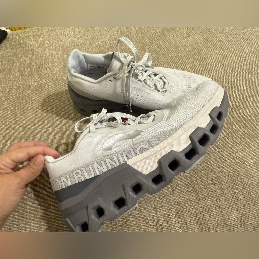 On Running Light Gray Chunky Sole Sneakers